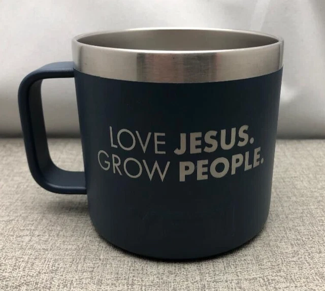 YETI Rambler 14oz Blue Stainless Steel Insulated Mug Personalized Jesus