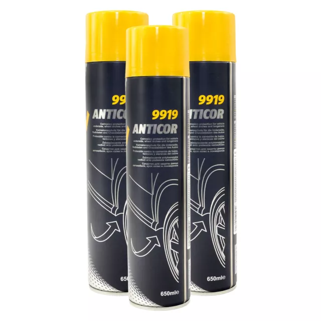 Protection Anti-encastrement Spray 3 X 650 ML Mannol 9919 Cavité Scellage