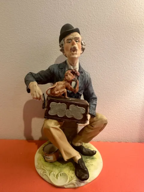 Rare Vintage Porcelain Organ Grinder Man with Monkey Bruno #1043 Figurine