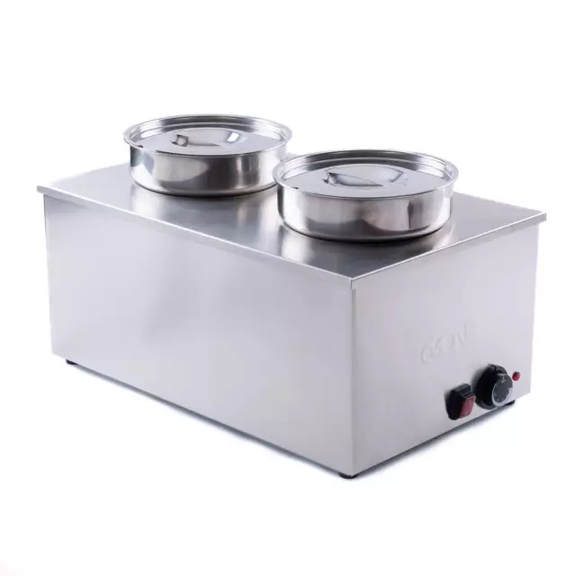 Two Pot Wet  Warmer Bain Marie Round  Hot Soup Sauce Food