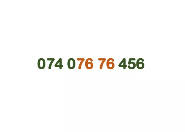 Mobile Number Gold Diamond Platinum Vip Golden Business Sim Card 07407676456