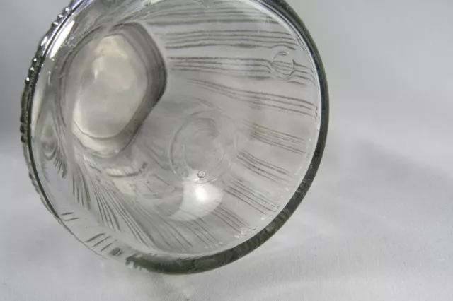 VINTAGE 1930’s HOOSIER CABINET RIBBED GLASS COFFEE JAR W/Aluminum Lid 6