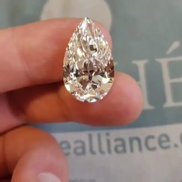 7 ct CERTIFIED Natural White colour Loose Diamond Pear Cut D VVS1 +1 Free Gift
