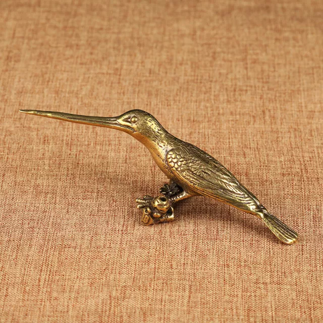 1pc Solid Brass Birds Figurines Antique Statue Hummingbird Tea Knife Home Decor