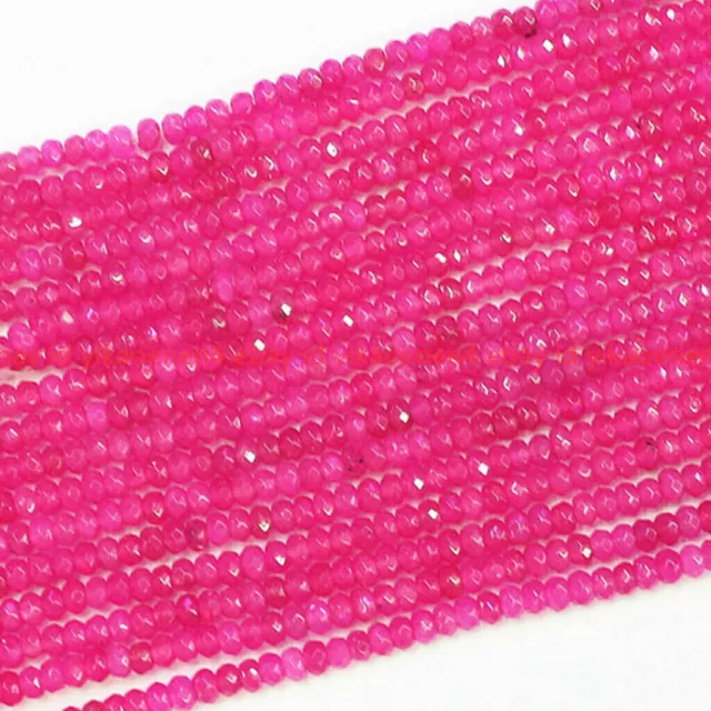 Faceted 2x4mm Genuine Natural Rondelle Gemstone Abacus Loose Beads 15" Strand 3