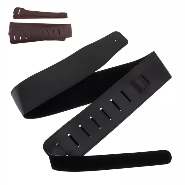 Adjustable Guitar Strap PU Leather for Acoustic Folk Electric Guitar Bass