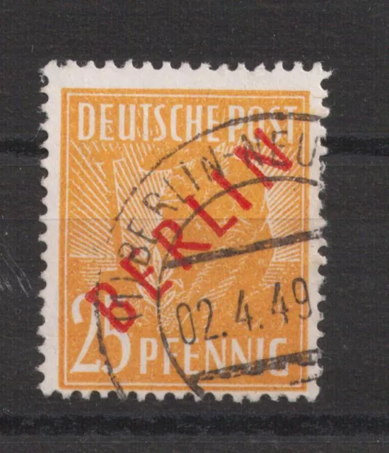 Berlin - Michel-Nr. 27  - gestempelt - 25 Pfennig Rotaufdruck - lesbarer Stempel