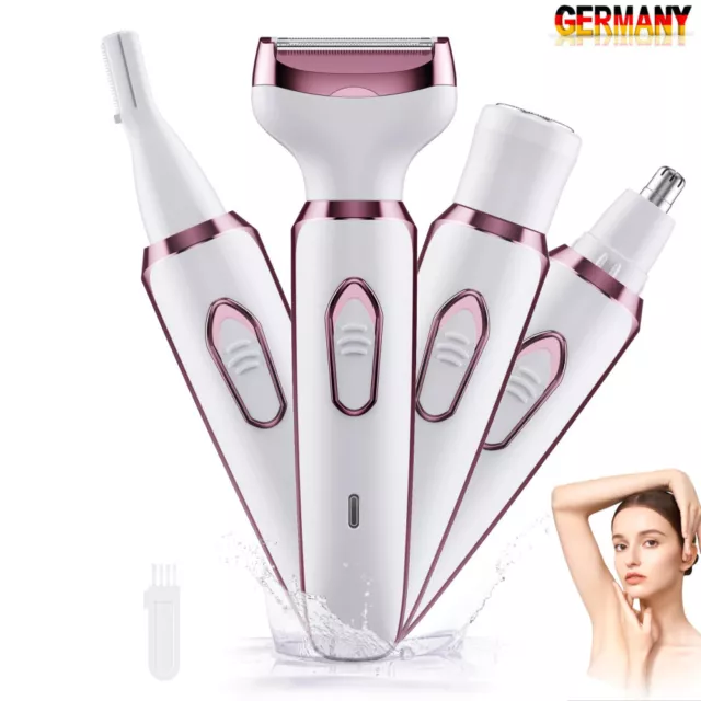 Elektrischer Damenrasierer Schmerzfreier Intimrasierer Frauen Haartrimmer 4-In-1