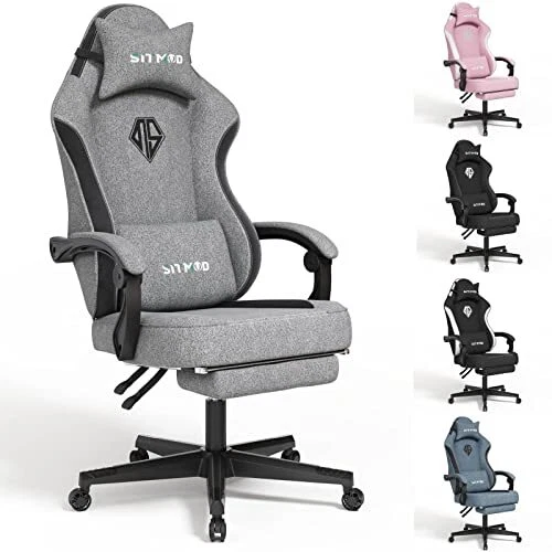 Gaming Chair with Footrest-Computer Ergonomic Video Game Chair-Backrest and