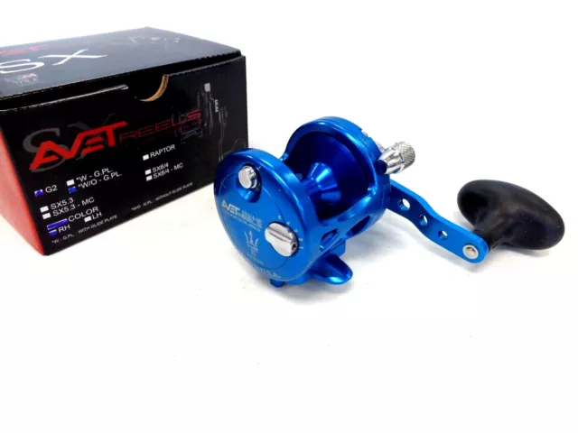 Avet SX6/4 MC G2 NGP Two-Speed Lever Drag Casting Reel - Right Hand - BLUE