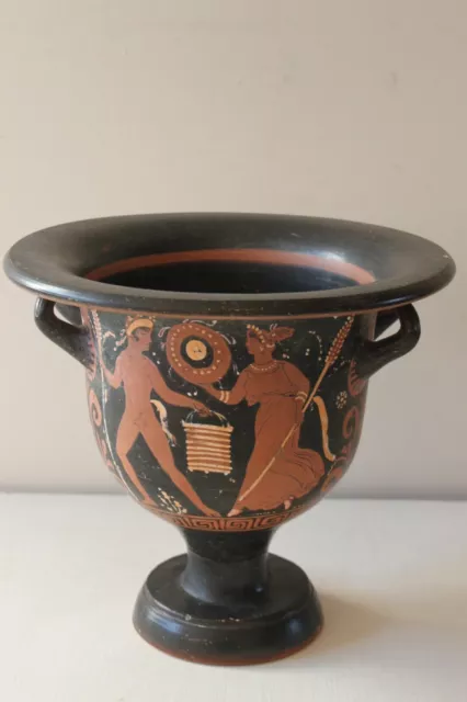 QUALITY ANCIENT GREEK POTTERY RED FIGURE CRATER 4th CENT BC MAGNA GRAECIA WINE