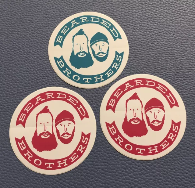 Lot 3 Sticker Bearded Brothers Bros Organic Gluten Soy Free Vegan Energy Bars