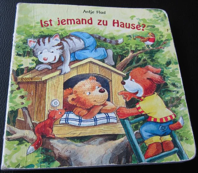 ANTJE FLAD Ist jemand zu Hause?, 12 Seiten, Bilderbuch auf Karton, 2002