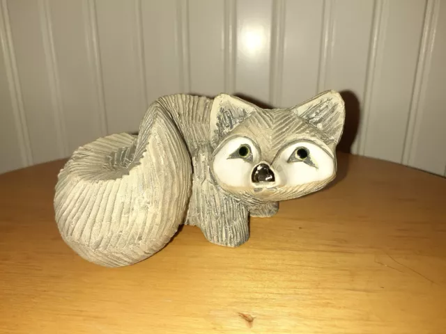 Uruguay Clay Art Adorable Fox Figurine 5" x 2.8" x 2.3" tall