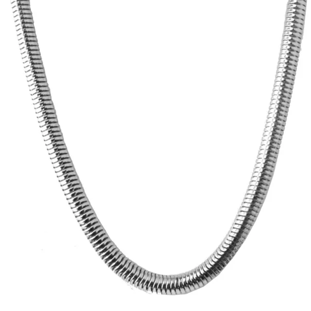 6mm Fashion Silver Womens Mens 316L Stainless Steel Snake Link Chain Necklace 2