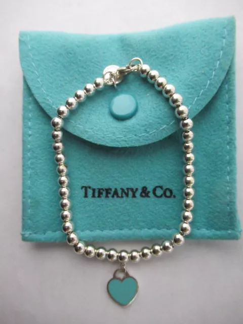 Tiffany & Co. Return to Heart Rubedo Ball Chain Bracelet 6 5/8" Silver 925