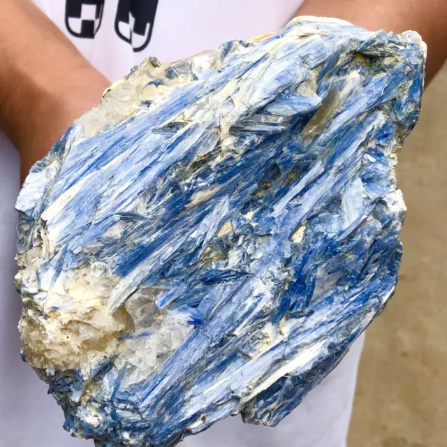 3.24lb   Rare! Natural beautiful Blue KYANITE with Quartz Crystal Specimen Rough