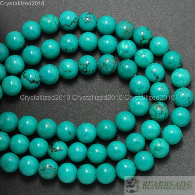 Natural Turquoise Gemstone Round Spacer Beads 2mm 3mm 4mm 6mm 8mm 10mm 12mm 16"