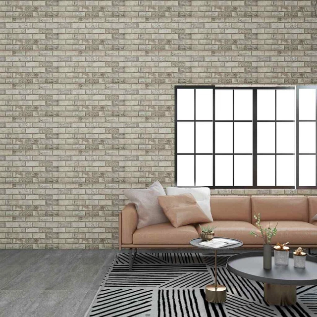 Paneles de pared 3D con diseño de ladrillo arena 11 piezas EPS vidaXL