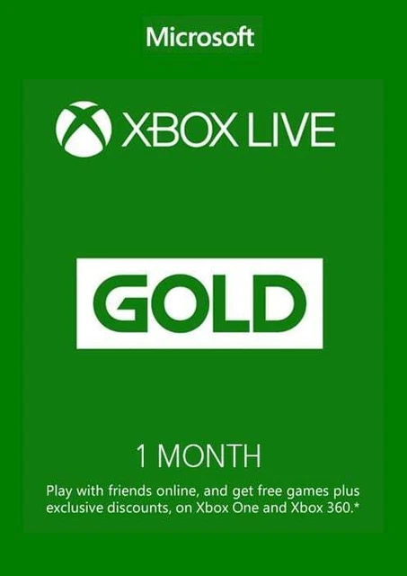 Abbonamento Xbox Live Gold di 1 mese Codice Microsoft Xbox One 360 chiave - WW