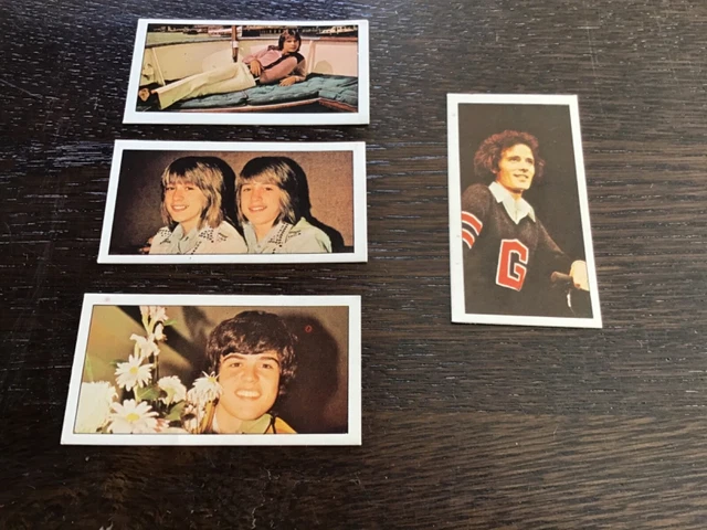 Bassett Pop Stars 4 cards inc  number 23 Donny Osmond and 7  David Cassidy