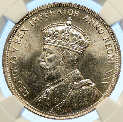 1935 CANADA under UK King GEORGE V Voyagers OLD Silver Dollar Coin NGC i106586