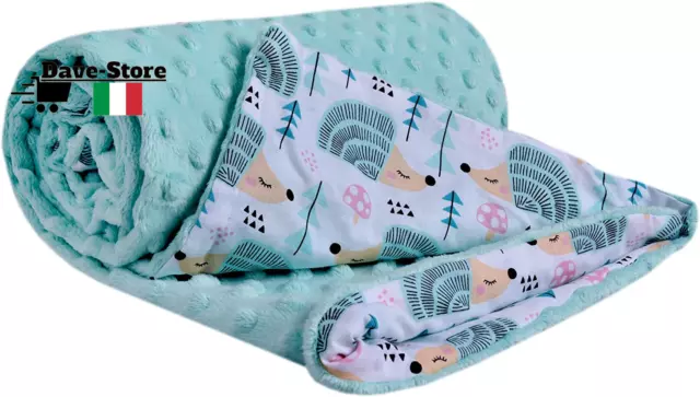 Medi Partners Coperta per Neonati 100% Cotone 75X100Cm Bambini Minky Multifunzio