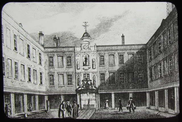 Glass Magic Lantern Slide ST THOMAS'S HOSPITAL LONDON C1890 OLD DRAWING