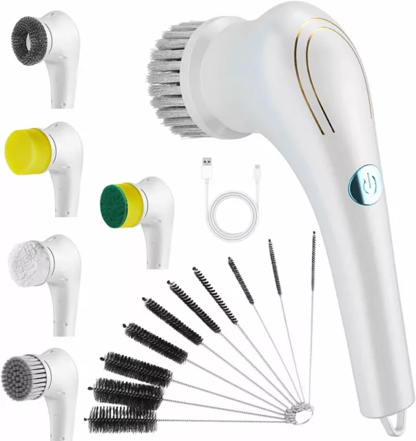 SYNOSHI | Electric Spin Scrubber, Power Cleaning Brush with 4 Replaceable Clean