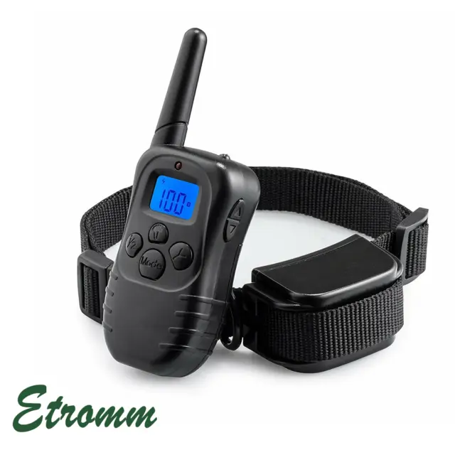 Dog Shock Training Collar Rechargeable LCD Electric Remote Control For 330 Yards