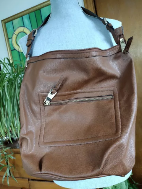 Dana Buchman Faux Pebble Leather Satchel Purse Shoulder Bag #363