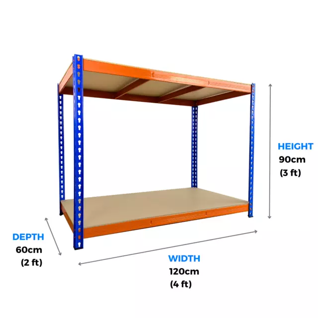 Garage Workbench 2-Level Shed Metal Work Table Boltless Bench 300KG