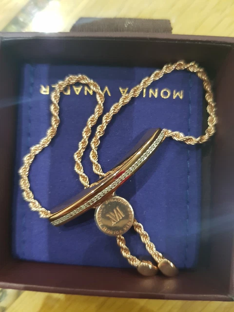 Monica Vinader Linear Diamond Chain Bracelet 18ct Rose Gold Vermeil RRP £375❤🎁