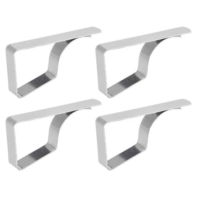 Tablecloth Clips 61mm x 31mm 430 Stainless Steel Table Cloth Holder Silver 4 Pcs