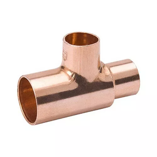 1" x 1/2" x 3/4" Inch CxCxC Sweat Reducing Copper Tee Plumbing Fitting