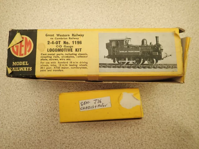 Unmade GEM 4mm Scale OO Gauge GWR 2-4-0T Loco Kit Inc Chassis & Motor