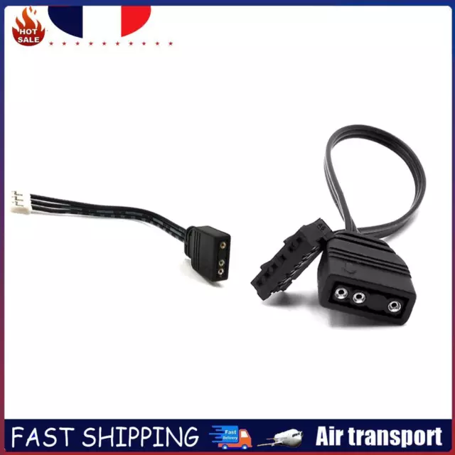 For Coolmoon Fan Controller Adapter Cable Small 4Pin/6Pin to 5V ARGB 3Pin Cord F