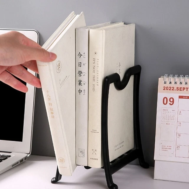 Bamboo Book Holder Rack – V-Shape Desktop Organizer For Books, Magazines, Files, Easy Assembly, Natural Finish