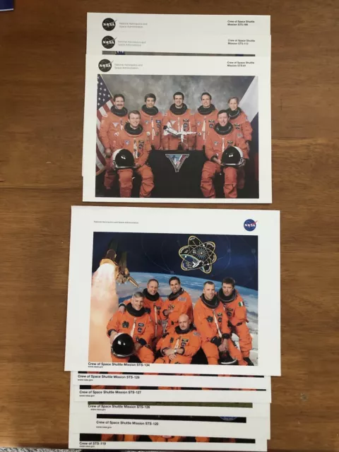 Lot of 9 Different NASA Space Shuttle Crew 8x10 Photos Plus 2 Additional Photos