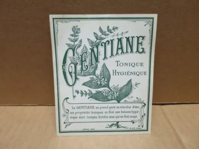 GENTIANE ancienne étiquette illustrée