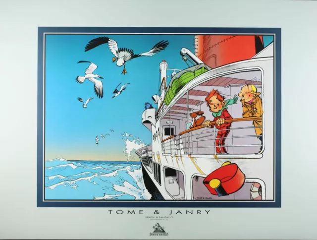 Affiche Offset Spirou et Fantasio Bateau Démons et Merveilles