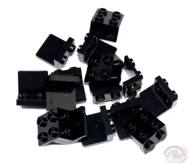 LEGO - 3-Buck Bag - 15 x Bracket (1x2 - 2x2) - Black - 44728 - New