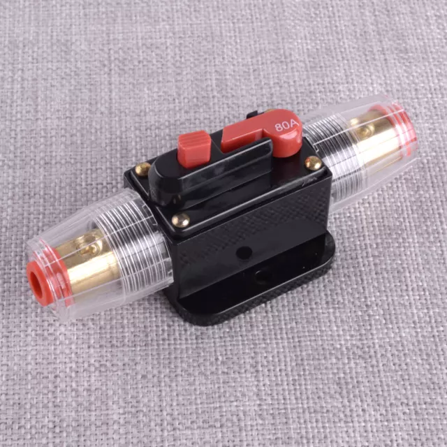 Auto Circuit Breaker Car Stereo Audio Inline Fuse Switch Holder 80A 12V-32V