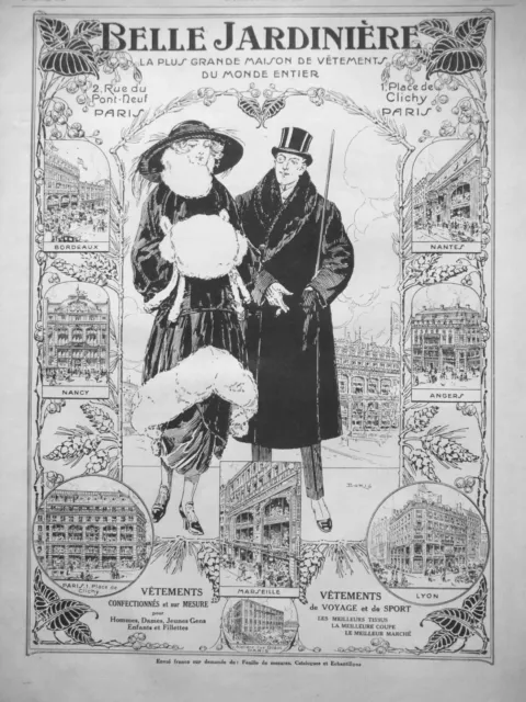 Publicité De Presse 1921 Belle Jardinière Grande Maison De Vêtements - Boris