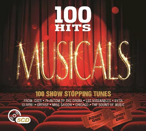 Various Artists : 100 Hits: Musicals CD Box Set 5 discs (2016) Amazing Value