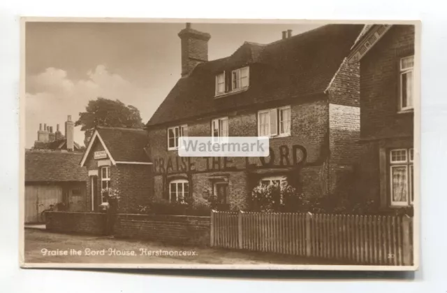 Herstmonceux - Praise the Lord House - old Sussex postcard
