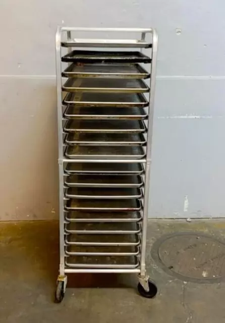 Advance Tabco Rolling 18 Shelf Cafeteria Cart