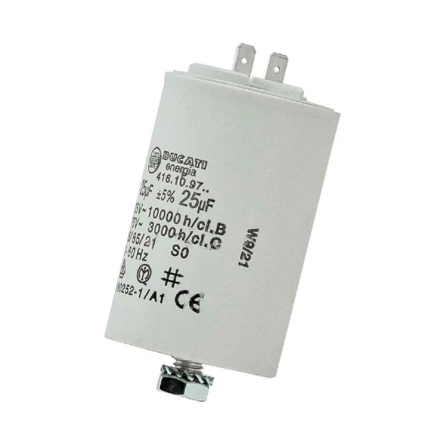 25 UF MOTORKONDENSATOR Betriebskondensator 25µF Steckanschluß Kondensator DUC EUR 15,20