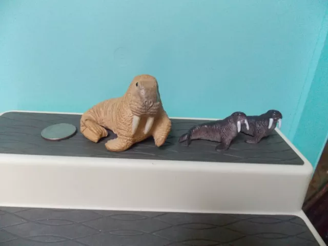 Walrus Figures  1 resin and 2 plastic