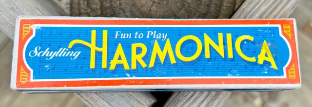 Schylling Harmonica Fun to Play 16 Hole  Silver/Green Metal/Plastic